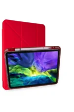 Uray store Apple iPad Air 4 10.9 Kılıf Kalemlikli Mars Tablet Kılıfı - Kırmızı
