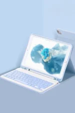 Uray store Apple iPad Pro 11 (2024) Kılıf KC01 Smart Klavyeli Tablet Kılıfı - Açık Mavi