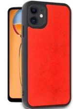 Uray store Apple iPhone 11 Kılıf Aras Deri Kapak - Kırmızı - Görsel 2