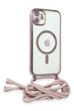 Uray store Apple iPhone 11 Kılıf Divo Lazer Askılı Magsafe Kapak - Pembe - Görsel 2