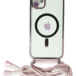 Uray store Apple iPhone 11 Kılıf Divo Lazer Askılı Magsafe Kapak - Pembe