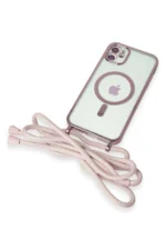 Uray store Apple iPhone 11 Kılıf Divo Lazer Askılı Magsafe Kapak - Pembe - Görsel 6