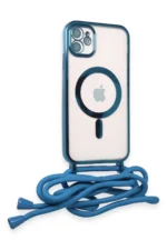 Uray store Apple iPhone 11 Kılıf Divo Lazer Askılı Magsafe Kapak - Sierra Blue - Görsel 2