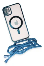 Uray store Apple iPhone 11 Kılıf Divo Lazer Askılı Magsafe Kapak - Sierra Blue - Görsel 4
