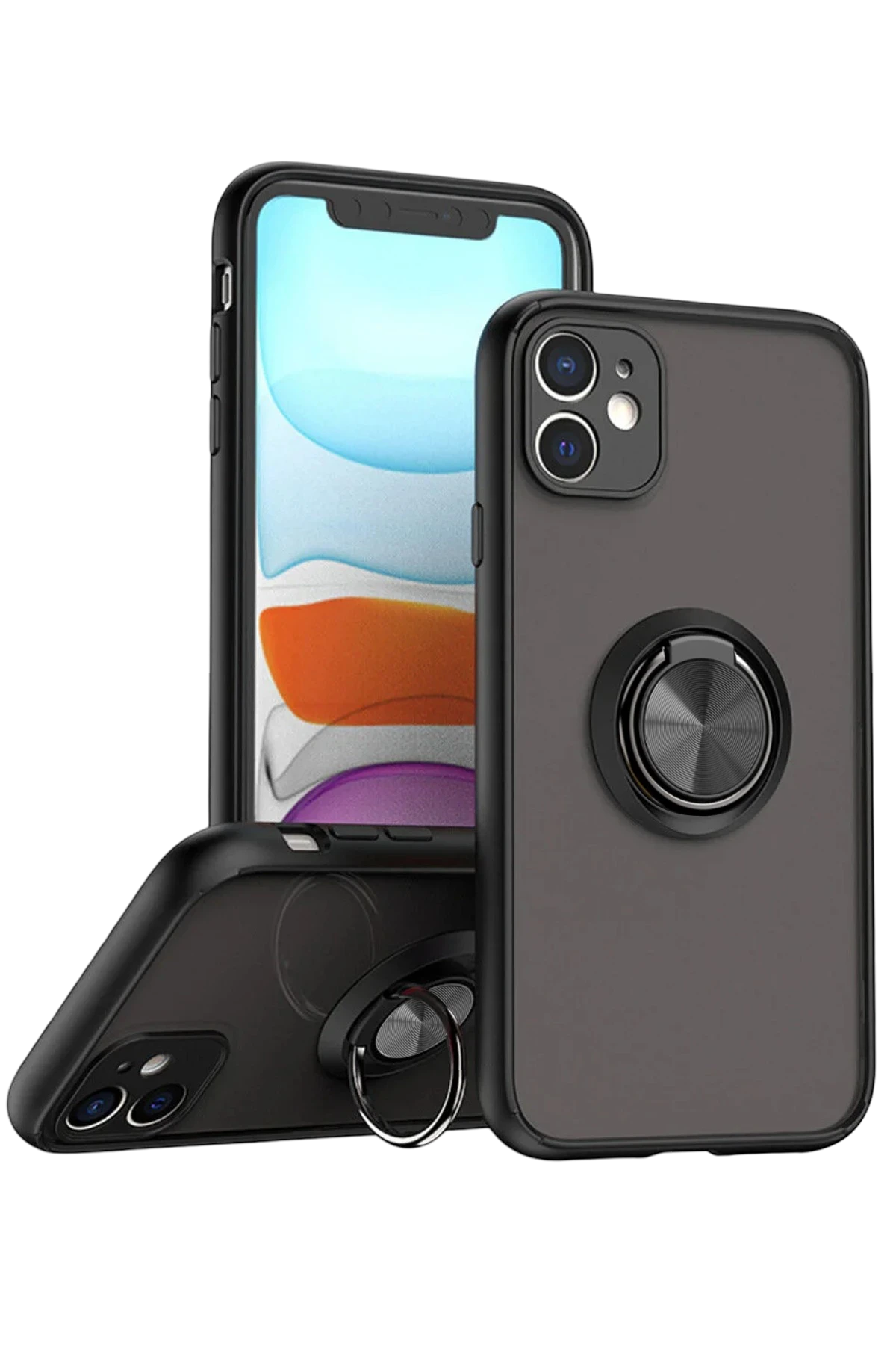 newface-iphone-11-kilif-montreal-yuzuklu-silikon-kapak-siyah-default Uray store Apple iPhone 11 Kılıf Montreal Yüzüklü Silikon Kapak - Siyah - Görsel 1