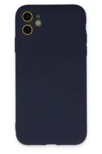 Uray store Apple iPhone 11 Kılıf Nano içi Kadife Silikon - Lacivert