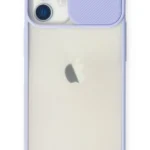 Uray store Apple iPhone 11 Kılıf Palm Buzlu Kamera Sürgülü Silikon - Lila