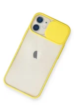Uray store Apple iPhone 11 Kılıf Palm Buzlu Kamera Sürgülü Silikon - Sarı - Görsel 3