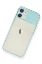 Uray store Apple iPhone 11 Kılıf Palm Buzlu Kamera Sürgülü Silikon - Turkuaz - Görsel 3