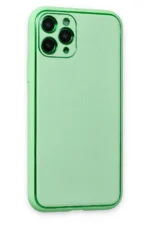 Uray store Apple iPhone 11 Pro Kılıf Coco Deri Silikon Kapak - Açık Yeşil - Görsel 2