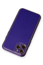 Uray store Apple iPhone 11 Pro Kılıf Coco Deri Silikon Kapak - Mor - Görsel 3
