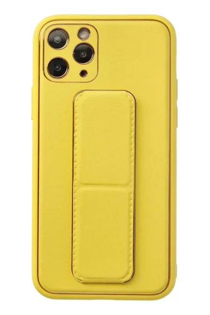 Uray store Apple iPhone 11 Pro Kılıf Coco Deri Standlı Kapak - Sarı