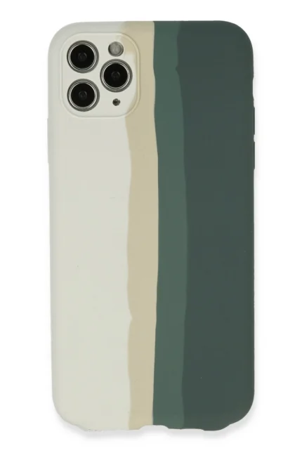 Uray store Apple iPhone 11 Pro Kılıf Ebruli Lansman Silikon - Beyaz-Gri