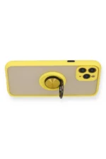 Uray store Apple iPhone 11 Pro Kılıf Montreal Yüzüklü Silikon Kapak - Sarı - Görsel 3