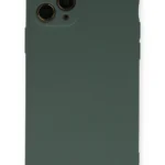 Uray store Apple iPhone 11 Pro Kılıf Nano içi Kadife Silikon - Koyu Yeşil