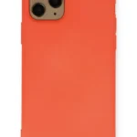 Uray store Apple iPhone 11 Pro Kılıf Nano içi Kadife Silikon - Turuncu