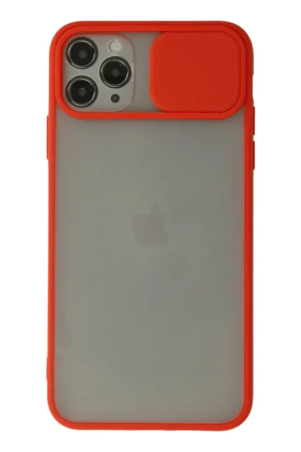 Uray store Apple iPhone 11 Pro Kılıf Palm Buzlu Kamera Sürgülü Silikon - Kırmızı