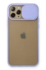 Uray store Apple iPhone 11 Pro Kılıf Palm Buzlu Kamera Sürgülü Silikon - Lila