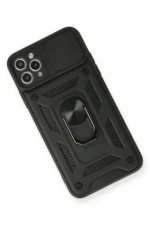 Uray store Apple iPhone 11 Pro Kılıf Pars Lens Yüzüklü Silikon - Siyah - Görsel 3