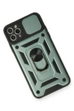 Uray store Apple iPhone 11 Pro Kılıf Pars Lens Yüzüklü Silikon - Yeşil - Görsel 3