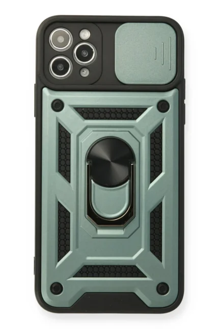 Uray store Apple iPhone 11 Pro Kılıf Pars Lens Yüzüklü Silikon - Yeşil