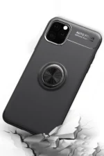 Uray store Apple iPhone 11 Pro Kılıf Range Yüzüklü Silikon - Siyah-Mavi - Görsel 3