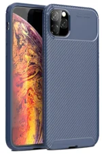 Uray store Apple iPhone 11 Pro Max Kılıf Auto Focus Karbon Kapak - Lacivert