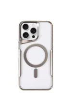 Uray store Apple iPhone 11 Pro Max Kılıf Boyi Magsafe Silikon Kapak - Gümüş