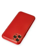 Uray store Apple iPhone 11 Pro Max Kılıf Coco Deri Silikon Kapak - Kırmızı - Görsel 3