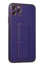 Uray store Apple iPhone 11 Pro Max Kılıf Coco Deri Standlı Kapak - Mor - Görsel 2