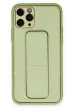 Uray store Apple iPhone 11 Pro Max Kılıf Coco Deri Standlı Kapak - Su Yeşili