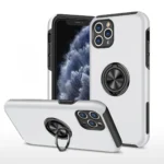 Uray store Apple iPhone 11 Pro Max Kılıf Elit Yüzüklü Kapak - Gümüş