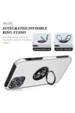 Uray store Apple iPhone 11 Pro Max Kılıf Elit Yüzüklü Kapak - Gümüş - Görsel 3