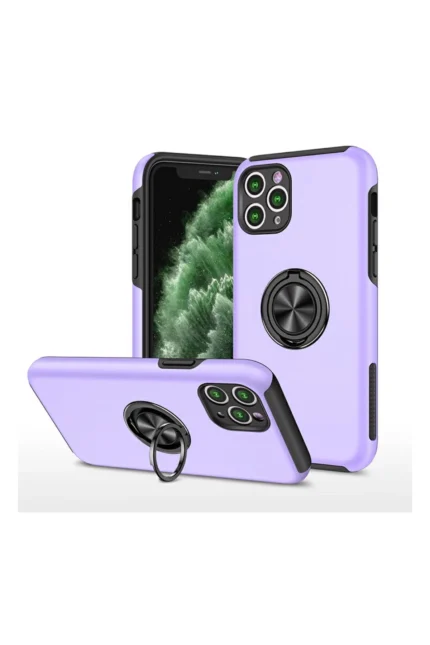 Uray store Apple iPhone 11 Pro Max Kılıf Elit Yüzüklü Kapak - Mor