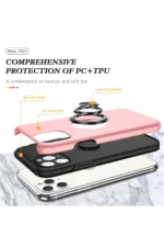Uray store Apple iPhone 11 Pro Max Kılıf Elit Yüzüklü Kapak - Pembe - Görsel 2