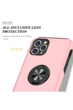 Uray store Apple iPhone 11 Pro Max Kılıf Elit Yüzüklü Kapak - Pembe - Görsel 4
