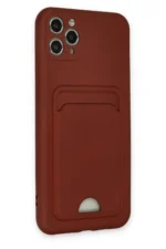 Uray store Apple iPhone 11 Pro Max Kılıf Kelvin Kartvizitli Silikon - Bordo - Görsel 2