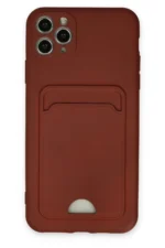 Uray store Apple iPhone 11 Pro Max Kılıf Kelvin Kartvizitli Silikon - Bordo