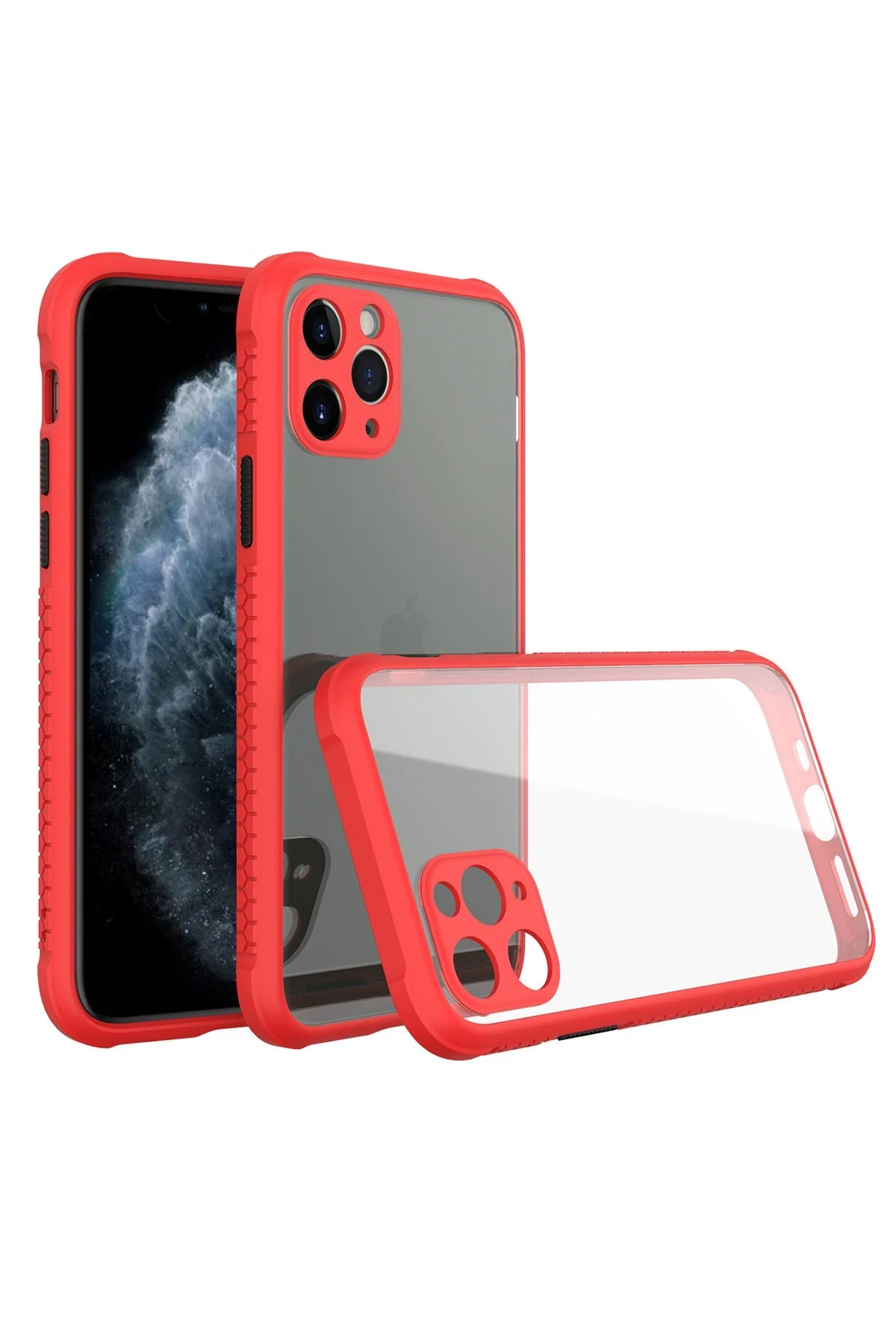 newface-iphone-11-pro-max-kilif-miami-seffaf-silikon-kirmizi-default Uray store Apple iPhone 11 Pro Max Kılıf Miami Şeffaf Silikon - Kırmızı - Görsel 1