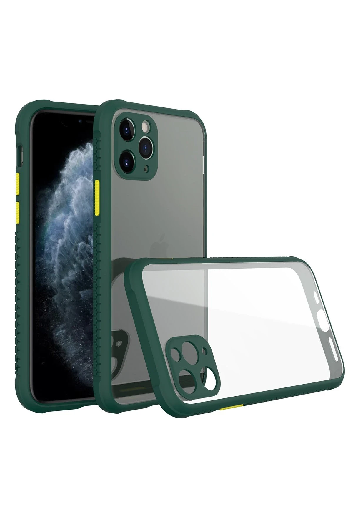 newface-iphone-11-pro-max-kilif-miami-seffaf-silikon-koyu-yesil-default Uray store Apple iPhone 11 Pro Max Kılıf Miami Şeffaf Silikon - Koyu Yeşil - Görsel 1