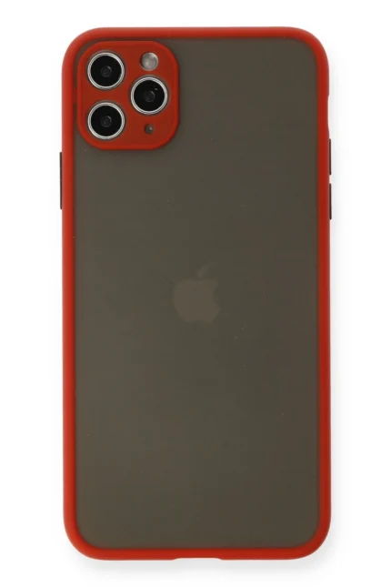 Uray store Apple iPhone 11 Pro Max Kılıf Montreal Silikon Kapak - Kırmızı