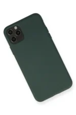 Uray store Apple iPhone 11 Pro Max Kılıf Nano içi Kadife Silikon - Koyu Yeşil - Görsel 2