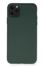 Uray store Apple iPhone 11 Pro Max Kılıf Nano içi Kadife Silikon - Koyu Yeşil