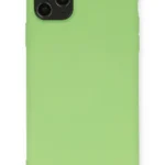 Uray store Apple iPhone 11 Pro Max Kılıf Nano içi Kadife Silikon - Yeşil