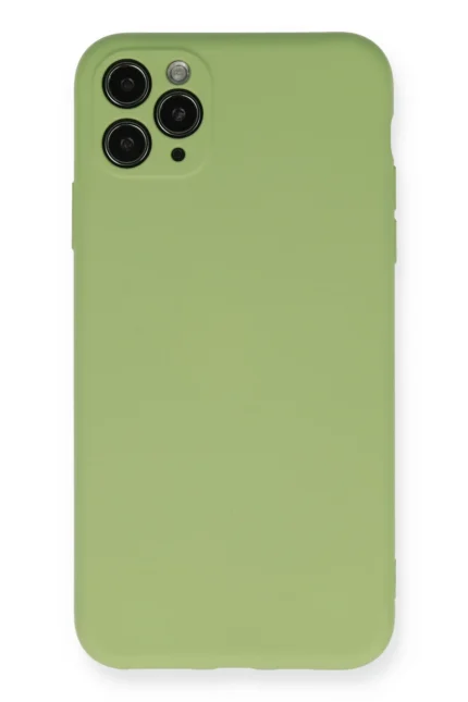 Uray store Apple iPhone 11 Pro Max Kılıf Nano içi Kadife Silikon- Yeşil