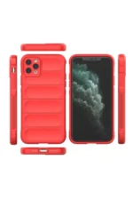Uray store Apple iPhone 11 Pro Max Kılıf Optimum Silikon - Kırmızı - Görsel 3