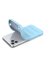 Uray store Apple iPhone 11 Pro Max Kılıf Optimum Silikon - Sky Blue - Görsel 4