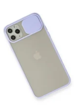Uray store Apple iPhone 11 Pro Max Kılıf Palm Buzlu Kamera Sürgülü Silikon - Lila - Görsel 3