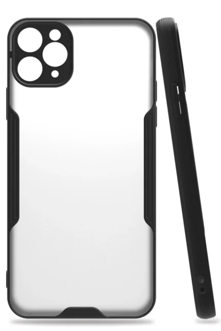 Uray store Apple iPhone 11 Pro Max Kılıf Platin Silikon - Siyah