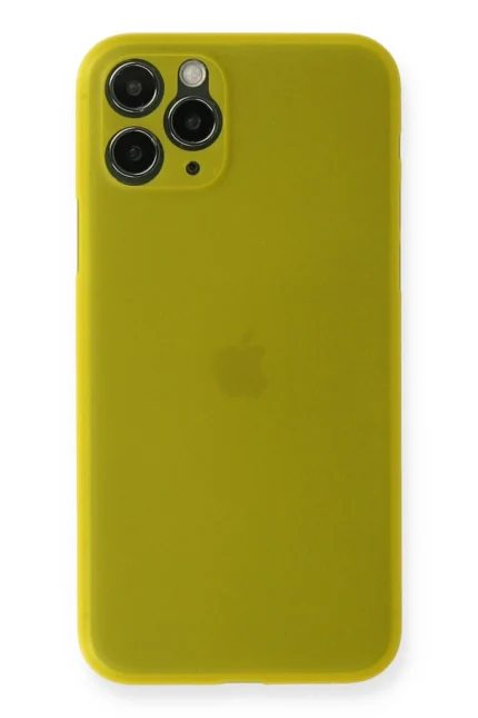 Uray store Apple iPhone 11 Pro Max Kılıf PP Ultra İnce Kapak - Sarı